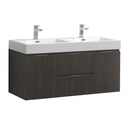 Fresca Valencia 48" Gray Oak Wall Hung Double Sink Modern Bathroom Vanity  FCB8348GO-D-I