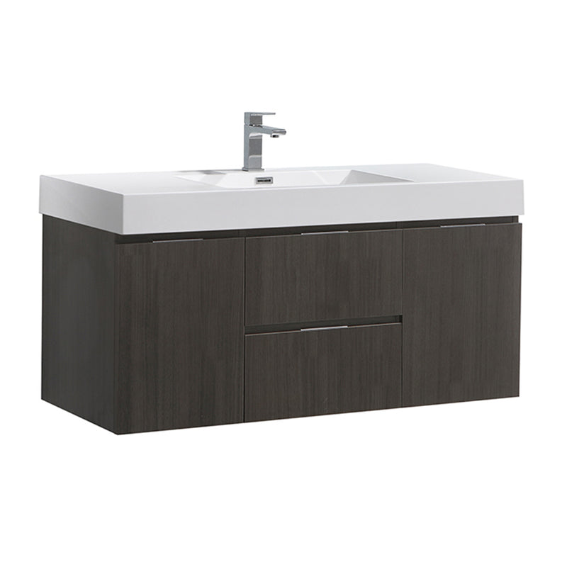 Fresca Valencia 48" Gray Oak Wall Hung Modern Bathroom Vanity  FCB8348GO-I