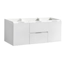 Fresca Valencia 48" Glossy White Wall Hung Double Sink Modern Bathroom Cabinet  FCB8348WH-D