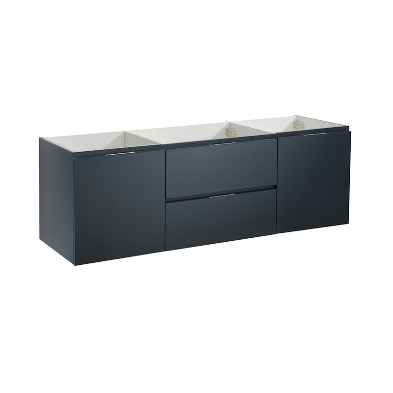 Fresca Valencia 60" Dark Slate Gray Wall Hung Single Sink Modern Bathroom Cabinet  FCB8360GG