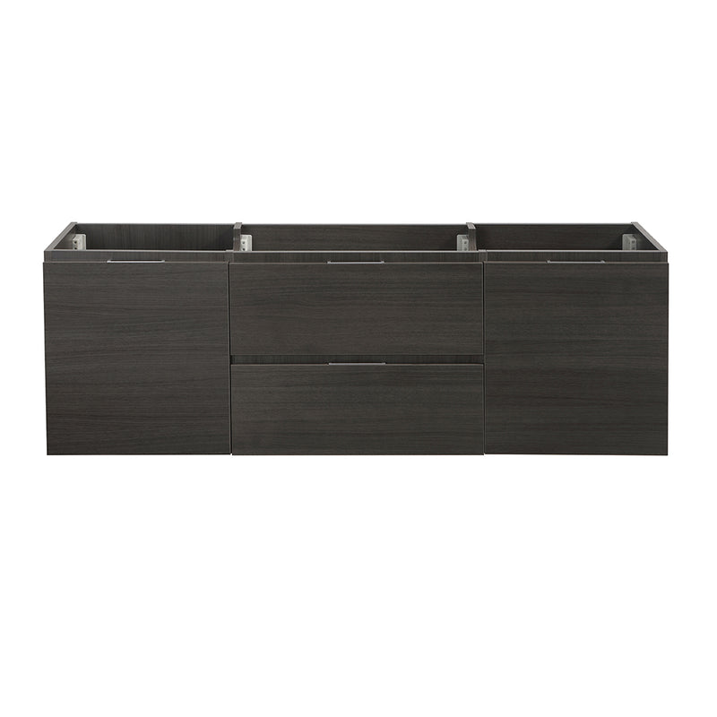 Fresca Valencia 60" Gray Oak Wall Hung Double Sink Modern Bathroom Cabinet FCB8360GO-D