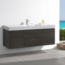 Fresca Valencia 60" Gray Oak Wall Hung Modern Bathroom Vanity FCB8360GO-I