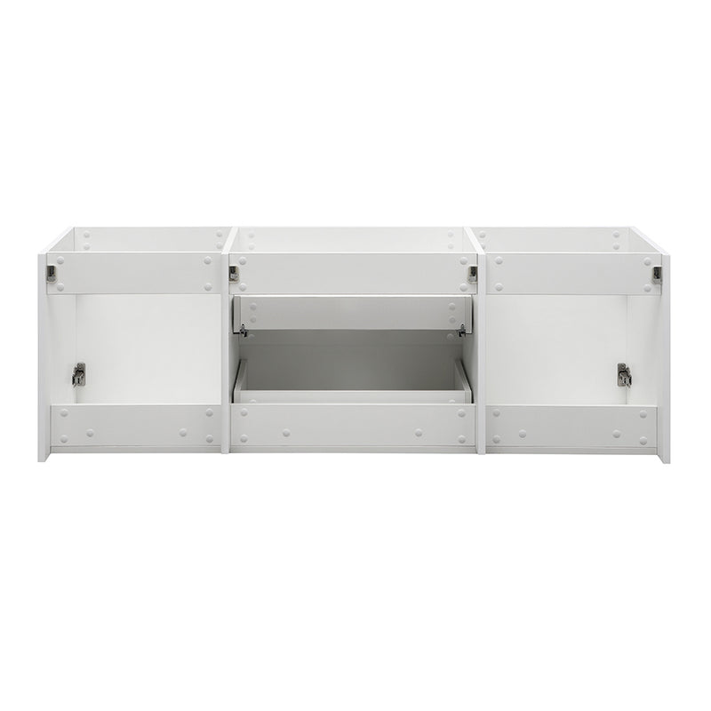 Fresca Valencia 60" Glossy White Wall Hung Double Sink Modern Bathroom Cabinet FCB8360WH-D