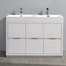 Fresca Valencia 48" Glossy White Free Standing Double Sink Modern Bathroom Vanity FCB8448WH-D-I