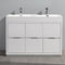 Fresca Valencia 48" Glossy White Free Standing Double Sink Modern Bathroom Vanity FCB8448WH-D-I