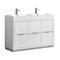 Fresca Valencia 48" Glossy White Free Standing Double Sink Modern Bathroom Vanity  FCB8448WH-D-I