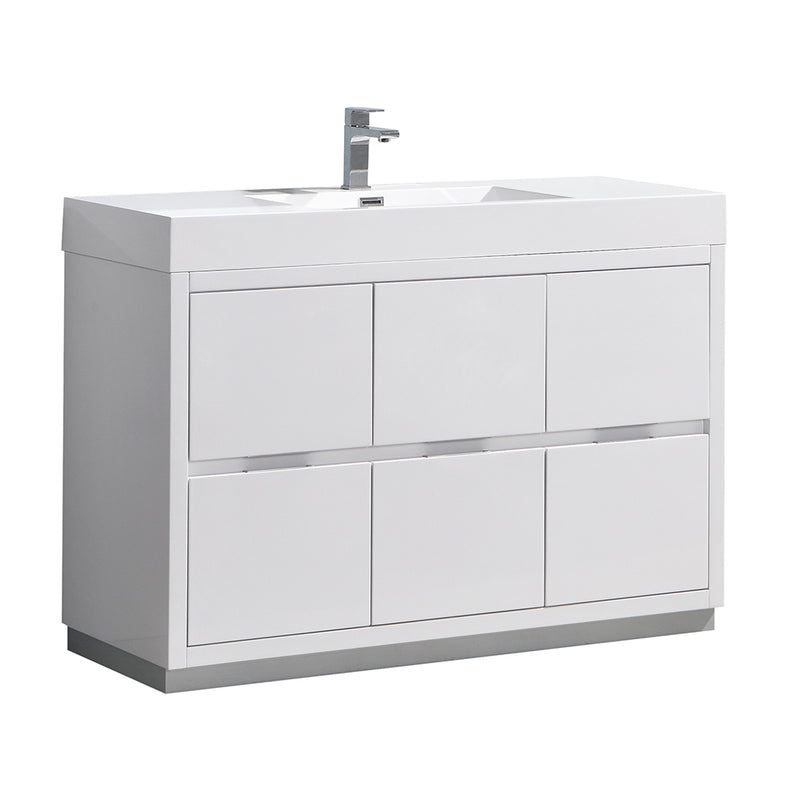 Fresca Valencia 48" Glossy White Free Standing Modern Bathroom Vanity  FCB8448WH-I