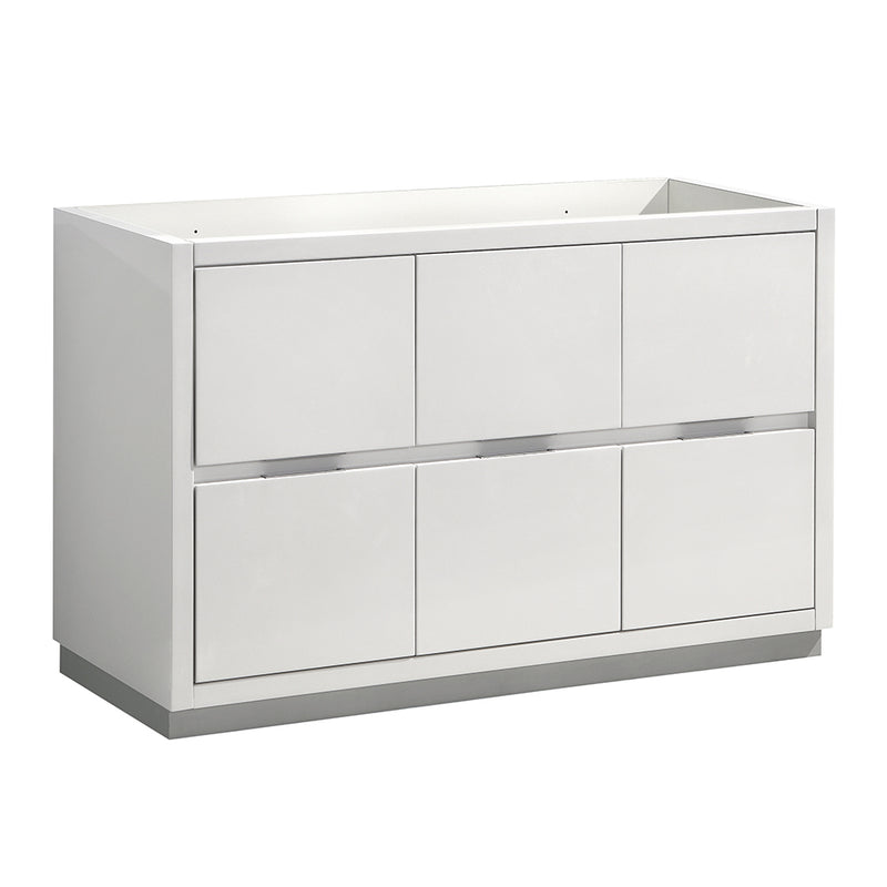 Fresca Valencia 48" Glossy White Free Standing Single Sink Modern Bathroom Cabinet  FCB8448WH