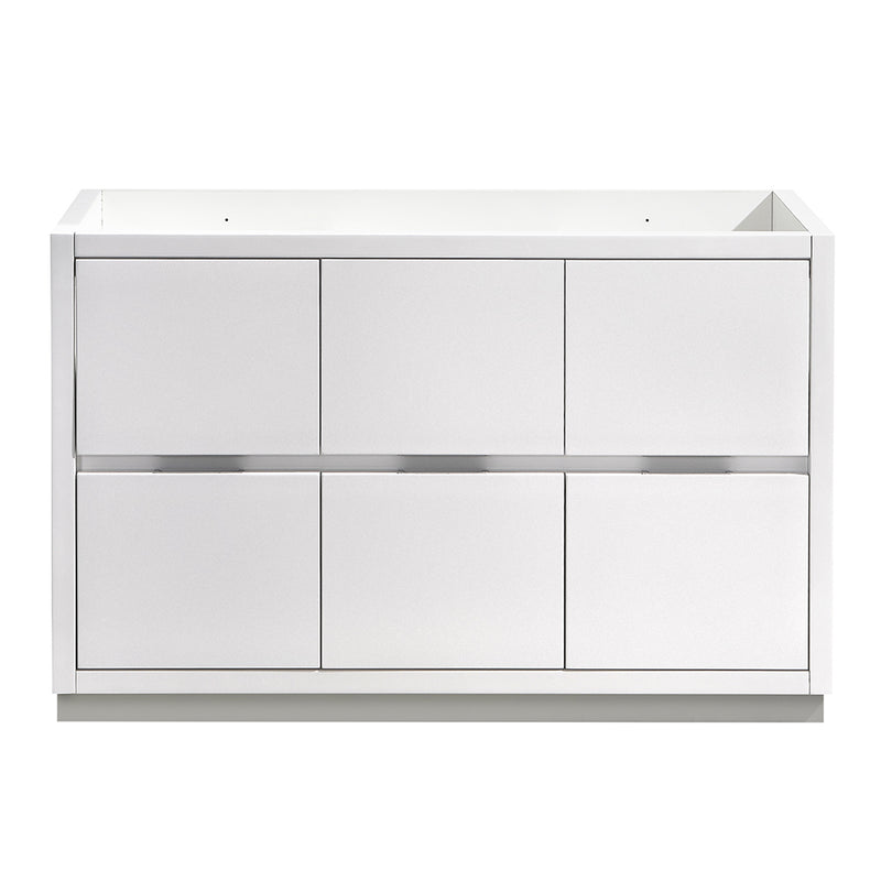 Fresca Valencia 48" Glossy White Free Standing Single Sink Modern Bathroom Cabinet FCB8448WH