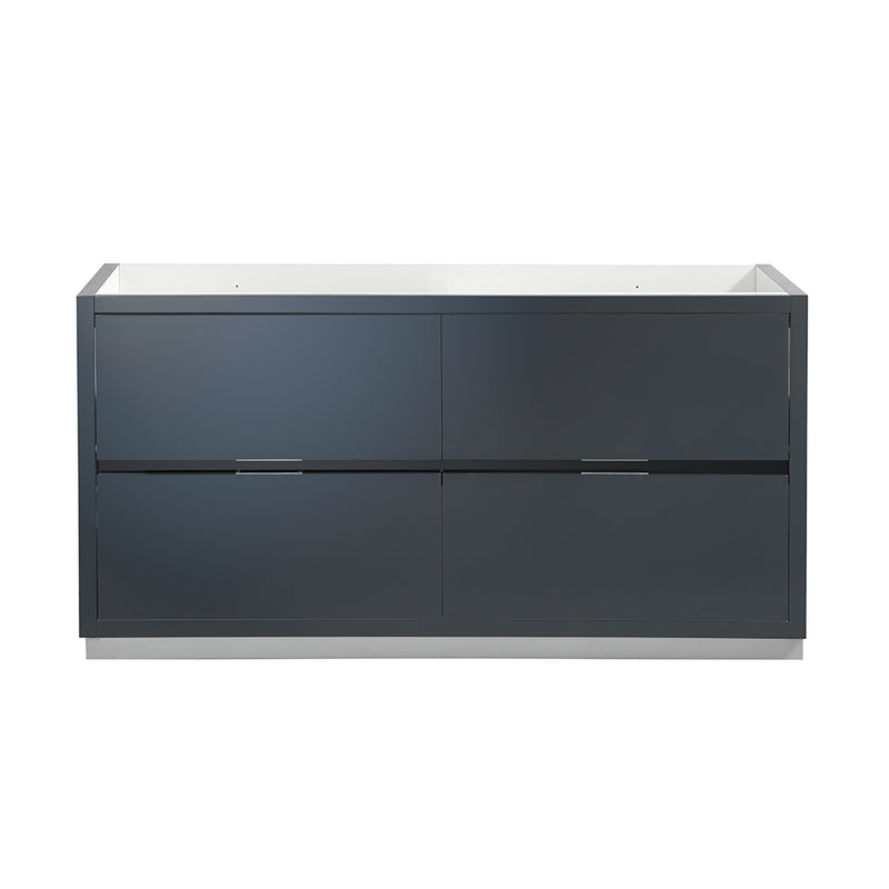 Fresca Valencia 60" Dark Slate Gray Free Standing Double Sink Modern Bathroom Cabinet FCB8460GG-D