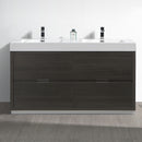 Fresca Valencia 60" Gray Oak Free Standing Double Sink Modern Bathroom Vanity FCB8460GO-D-I