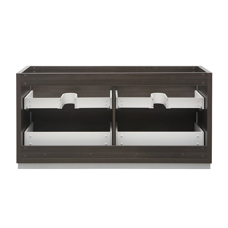 Fresca Valencia 60" Gray Oak Free Standing Double Sink Modern Bathroom Cabinet FCB8460GO-D