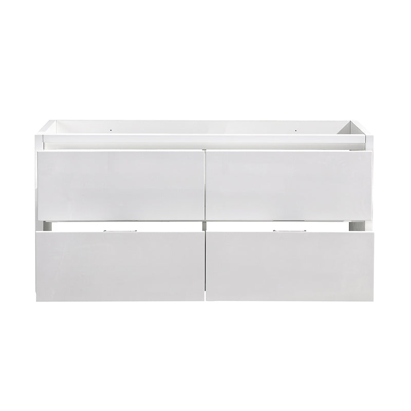 Fresca Valencia 60" Glossy White Free Standing Double Sink Modern Bathroom Cabinet FCB8460WH-D