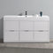 Fresca Valencia 60" Glossy White Free Standing Modern Bathroom Vanity FCB8460WH-I