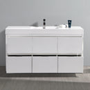 Fresca Valencia 60" Glossy White Free Standing Modern Bathroom Vanity FCB8460WH-I