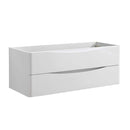 Fresca Tuscany 48" Glossy White Wall Hung Double Sink Modern Bathroom Cabinet FCB9048WH-D