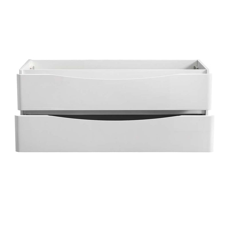 Fresca Tuscany 48" Glossy White Wall Hung Double Sink Modern Bathroom Cabinet FCB9048WH-D