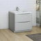 Fresca Tuscany 32" Glossy Gray Free Standing Modern Bathroom Cabinet with Integrated Sink FCB9132GRG-I