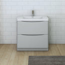 Fresca Tuscany 32" Glossy Gray Free Standing Modern Bathroom Cabinet with Integrated Sink FCB9132GRG-I