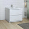 Fresca Tuscany 36" Glossy White Free Standing Modern Bathroom Cabinet with Integrated Sink FCB9136WH-I