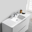 Fresca Tuscany 40" Glossy White Free Standing Modern Bathroom Cabinet with Integrated Sink FCB9140WH-I