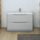 Fresca Tuscany 48" Glossy Gray Free Standing Modern Bathroom Cabinet with Integrated Sink FCB9148GRG-I