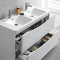 Fresca Tuscany 48" Glossy White Free Standing Modern Bathroom Cabinet with Integrated Double Sink FCB9148WH-D-I