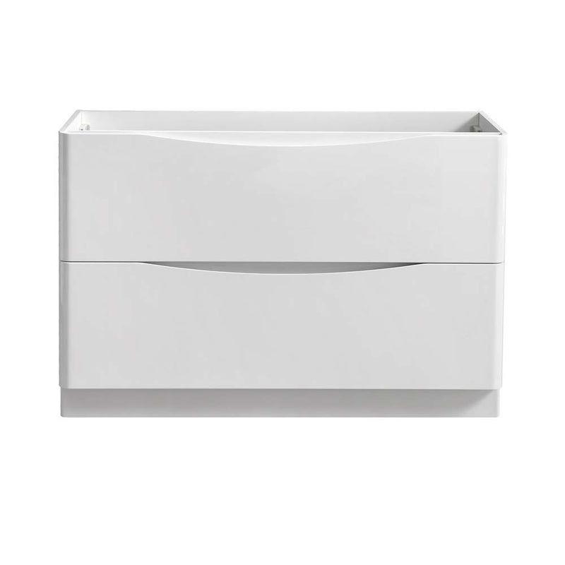 Fresca Tuscany 48" Glossy White Free Standing Double Sink Modern Bathroom Cabinet FCB9148WH-D