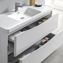 Fresca Tuscany 48" Glossy White Free Standing Modern Bathroom Cabinet with Integrated Sink FCB9148WH-I