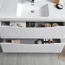 Fresca Tuscany 48" Glossy White Free Standing Modern Bathroom Cabinet with Integrated Sink FCB9148WH-I