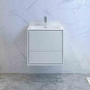 Fresca Catania 24" Glossy White Wall Hung Modern Bathroom Cabinet with Integrated Sink FCB9224WH-I