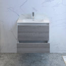 Fresca Catania 30" Glossy Ash Gray Wall Hung Modern Bathroom Cabinet with Integrated Sink FCB9230HA-I