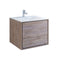 Fresca Catania 30" Rustic Natural Wood Wall Hung Modern Bathroom Cabinet w/ Integrated Sink FCB9230RNW-I