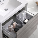 Fresca Catania 36" Glossy Ash Gray Wall Hung Modern Bathroom Cabinet with Integrated Sink FCB9236HA-I