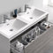 Fresca Catania 48" Glossy Ash Gray Wall Hung Modern Bathroom Cabinet with Integrated Double Sink FCB9248HA-D-I