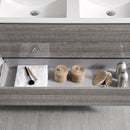 Fresca Catania 48" Glossy Ash Gray Wall Hung Modern Bathroom Cabinet with Integrated Double Sink FCB9248HA-D-I