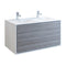 Fresca Catania 48" Glossy Ash Gray Wall Hung Modern Bathroom Cabinet w/ Integrated Double Sink FCB9248HA-D-I