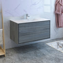 Fresca Catania 48" Ocean Gray Wall Hung Modern Bathroom Cabinet with Integrated Sink FCB9248OG-I