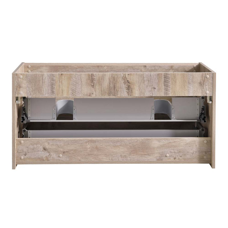 Fresca Catania 48" Rustic Natural Wood Wall Hung Double Sink Modern Bathroom Cabinet FCB9248RNW-D