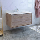 Fresca Catania 48" Rustic Natural Wood Wall Hung Modern Bathroom Cabinet with Integrated Sink FCB9248RNW-I