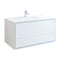 Fresca Catania 48" Glossy White Wall Hung Modern Bathroom Cabinet w/ Integrated Sink FCB9248WH-I