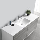 Fresca Catania 60" Glossy Ash Gray Wall Hung Modern Bathroom Cabinet with Integrated Single Sink FCB9260HA-S-I