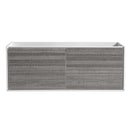 Fresca Catania 60" Glossy Ash Gray Wall Hung Single Sink Modern Bathroom Cabinet FCB9260HA-S