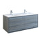 Fresca Catania 60" Ocean Gray Wall Hung Modern Bathroom Cabinet w/ Integrated Double Sink FCB9260OG-D-I