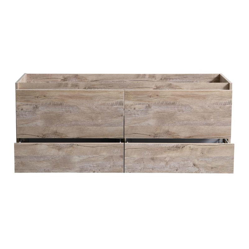 Fresca Catania 60" Rustic Natural Wood Wall Hung Single Sink Modern Bathroom Cabinet FCB9260RNW-S