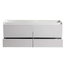 Fresca Catania 60" Glossy White Wall Hung Double Sink Modern Bathroom Cabinet FCB9260WH-D