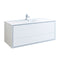 Fresca Catania 60" Glossy White Wall Hung Modern Bathroom Cabinet w/ Integrated Single Sink FCB9260WH-S-I