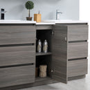 Fresca Lazzaro 60" Gray Wood Free Standing Double Sink Modern Bathroom Cabinet with Integrated Sinks FCB93-241224MGO-D-I