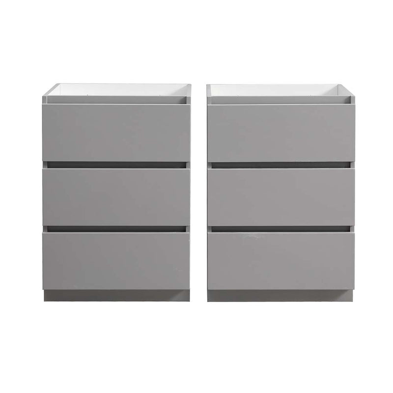 Fresca Lazzaro 48" Gray Free Standing Double Sink Modern Bathroom Cabinet FCB93-2424GR-D