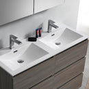 Fresca Lazzaro 48" Gray Wood Free Standing Modern Bathroom Cabinet with Integrated Double Sink FCB93-2424MGO-D-I